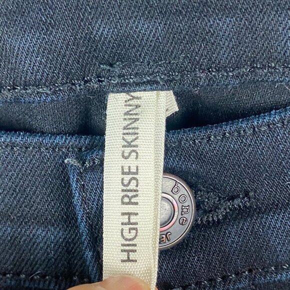 Rag & Bone High Rise Skinny Jeans in Black Coal Size 31 - Picture 4 of 12